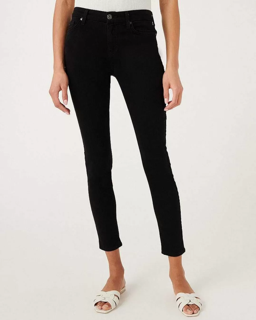 7 For All Mankind Jeans*B(Air) - Jean Skinny A La Cheville - Noir Bairnoir