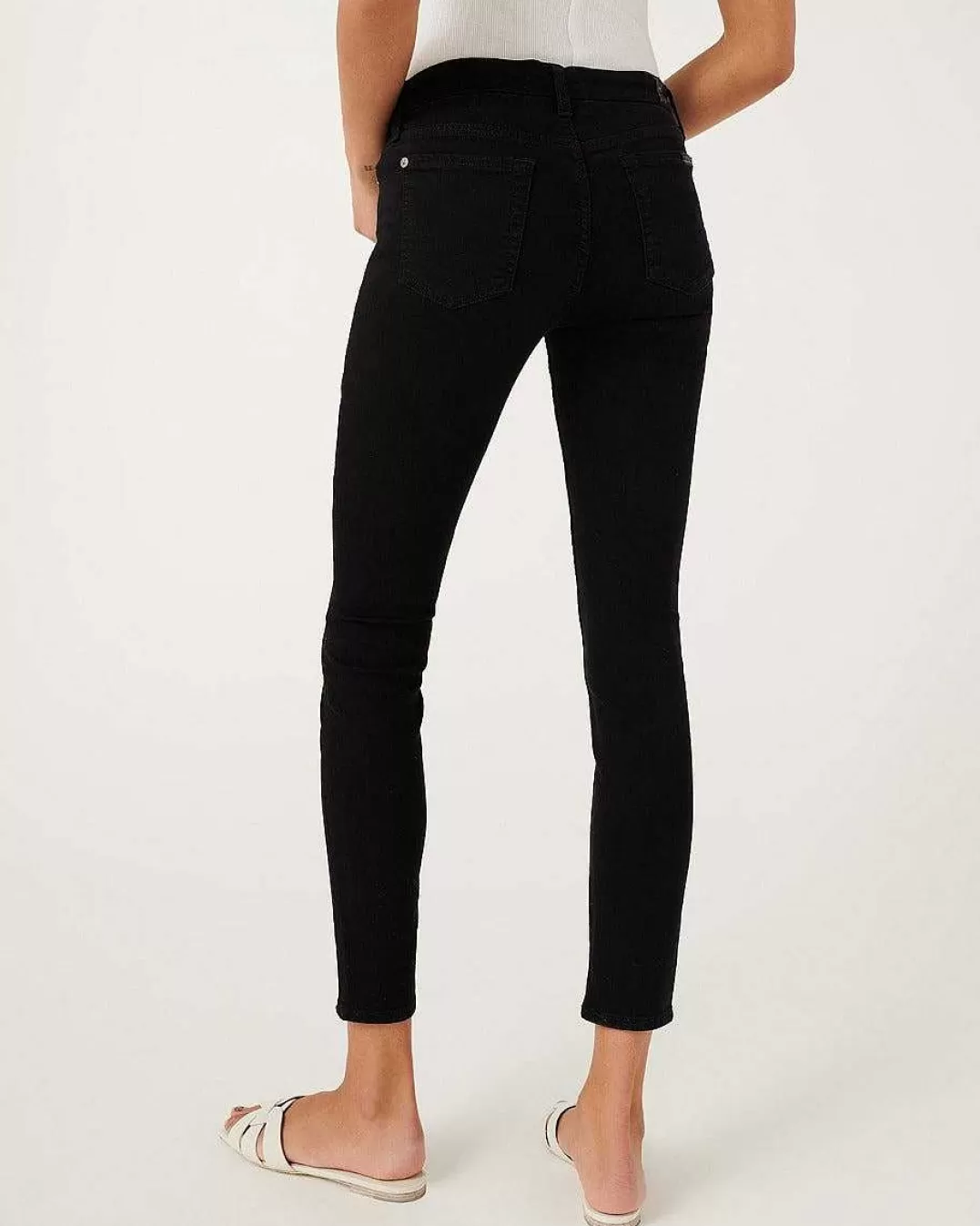 7 For All Mankind Jeans*B(Air) - Jean Skinny A La Cheville - Noir Bairnoir