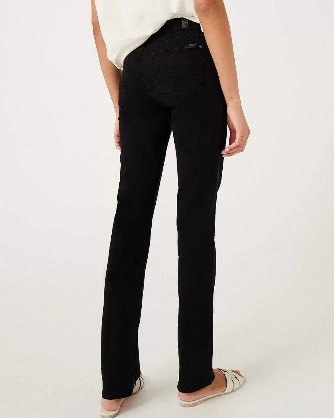 7 For All Mankind Jeans*B(Air) Denim Kimmie Droit En Noir Bairnoir