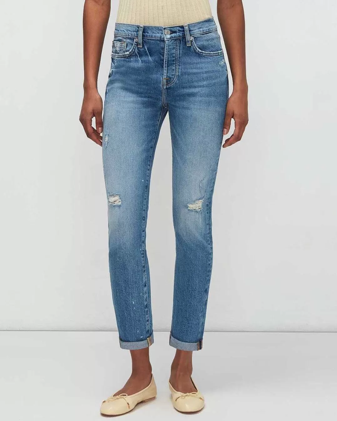 7 For All Mankind Jeans*Beauty Denim Josefina En Feuille De Vigne Feuille De Figuier De