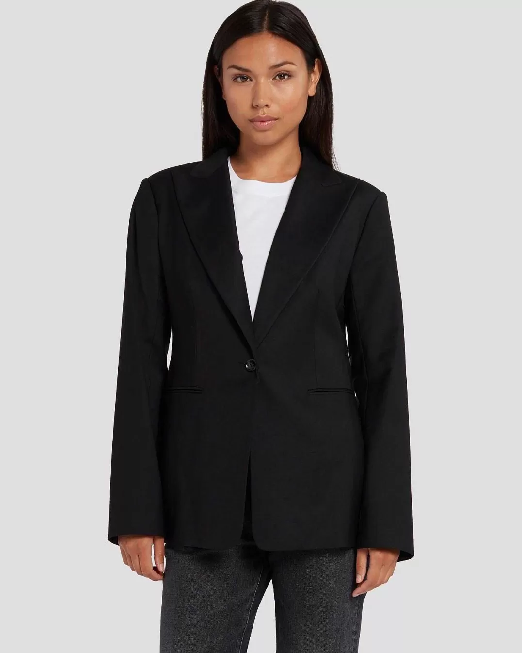 7 For All Mankind Vestes Et Manteaux*Blazer A Simple Boutonnage Noir