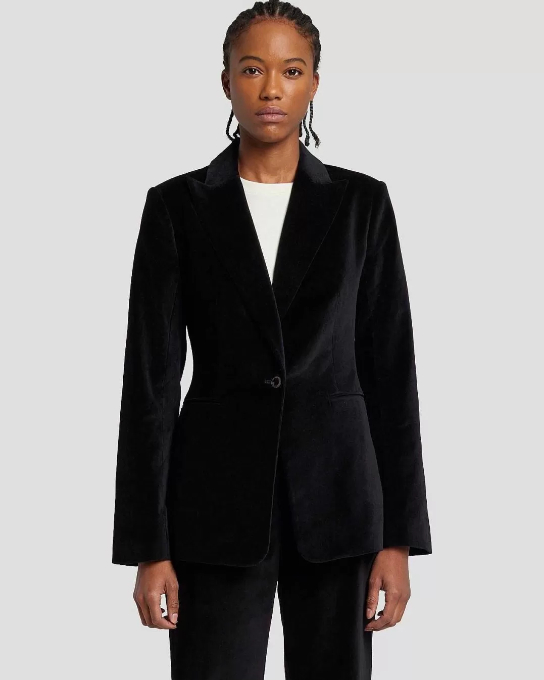 7 For All Mankind Vestes Et Manteaux*Blazer En Velours Noir