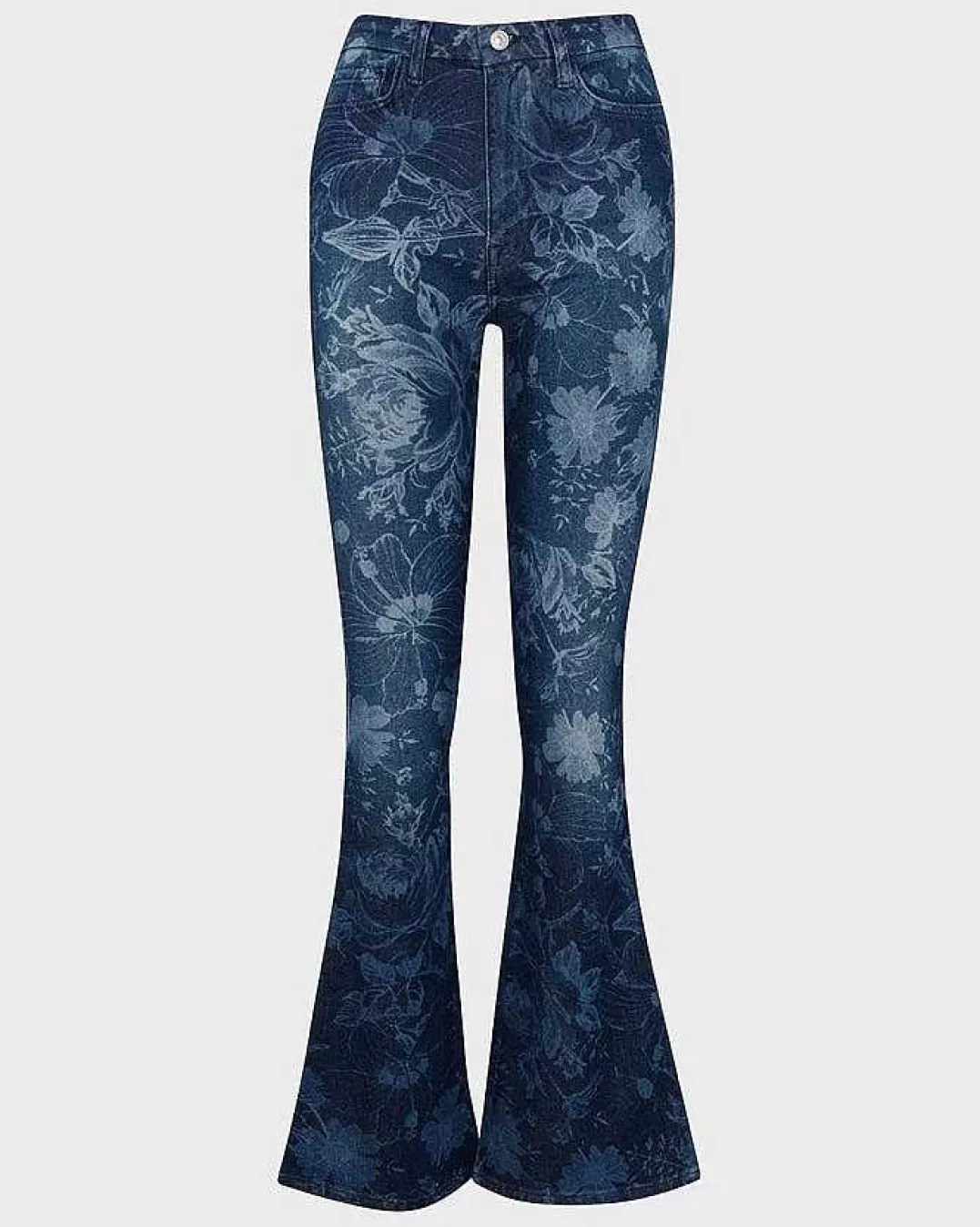 7 For All Mankind Jeans*Bootcut Skinny Taille Ultra Haute Indigo Floral De Conte De Fees