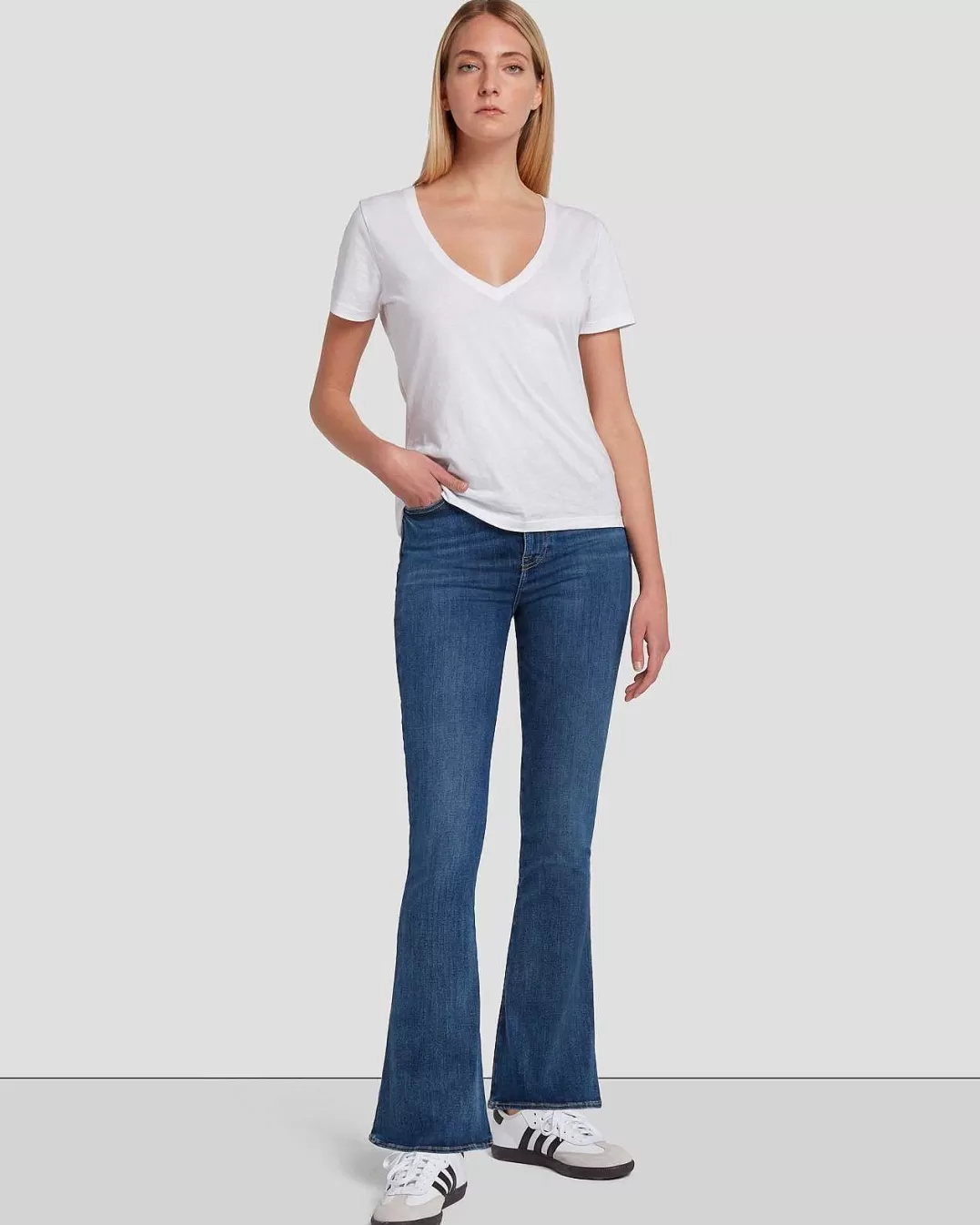 7 For All Mankind Jeans*Bottes Skinny Sans Filtre Sans Couture Etoile Bleue