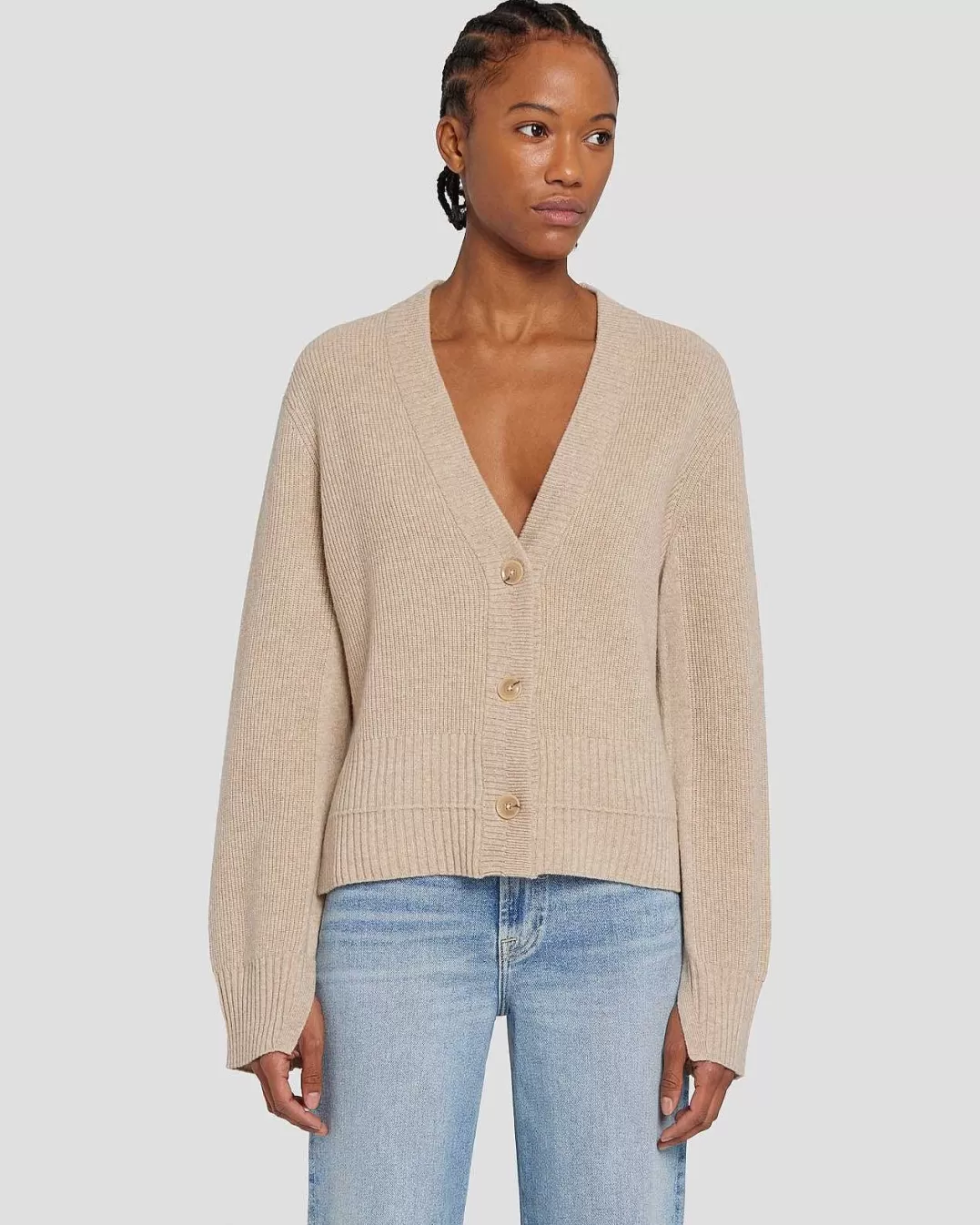 7 For All Mankind Chandails*Cardigan En Cachemire Gruau