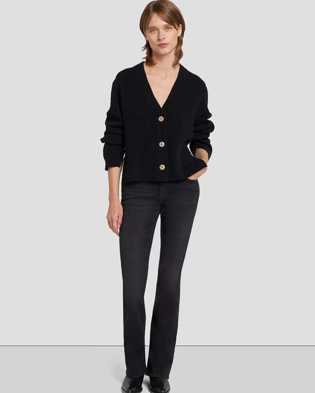 7 For All Mankind Chandails*Cardigan En Cachemire Noir