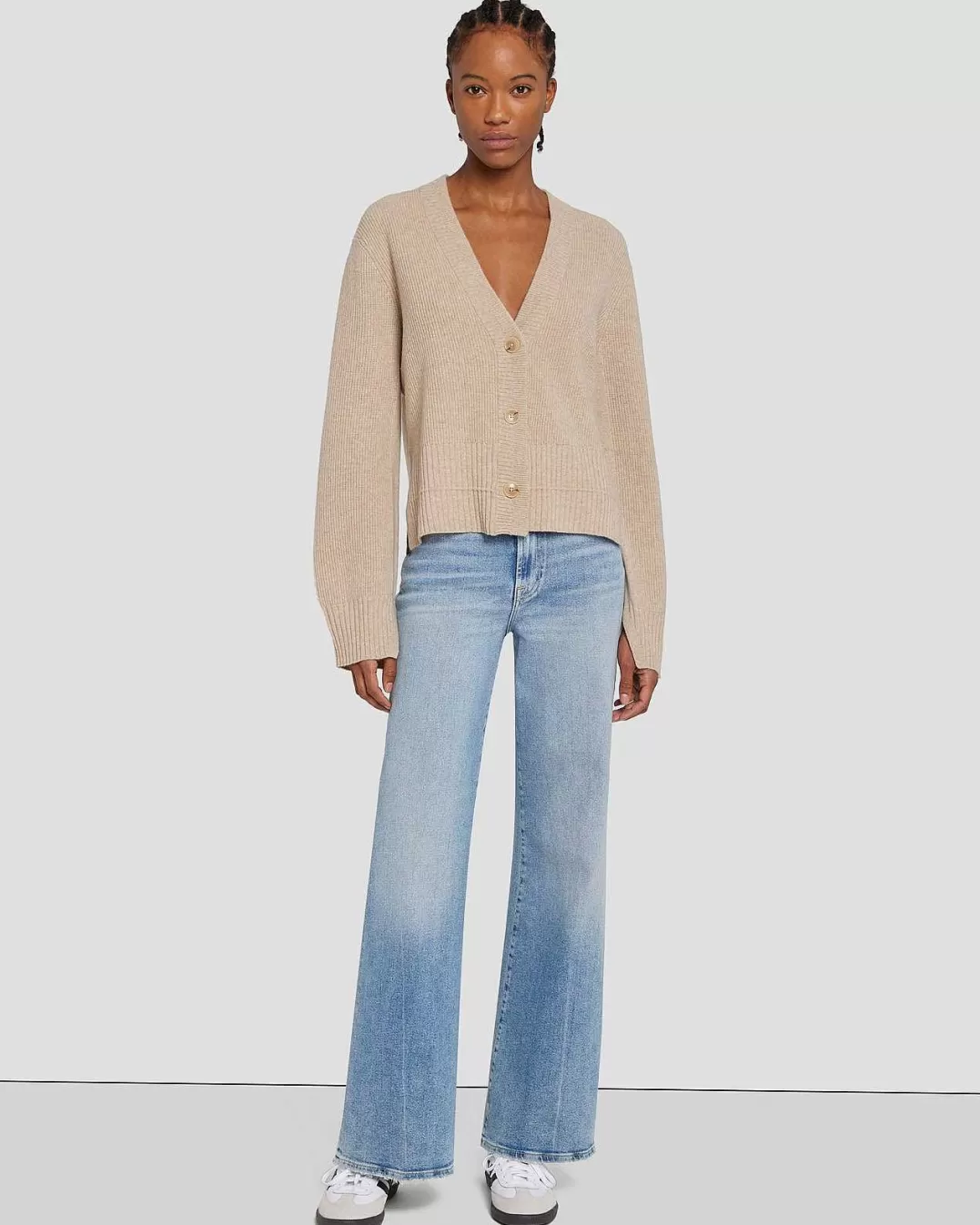 7 For All Mankind Chandails*Cardigan En Cachemire Gruau