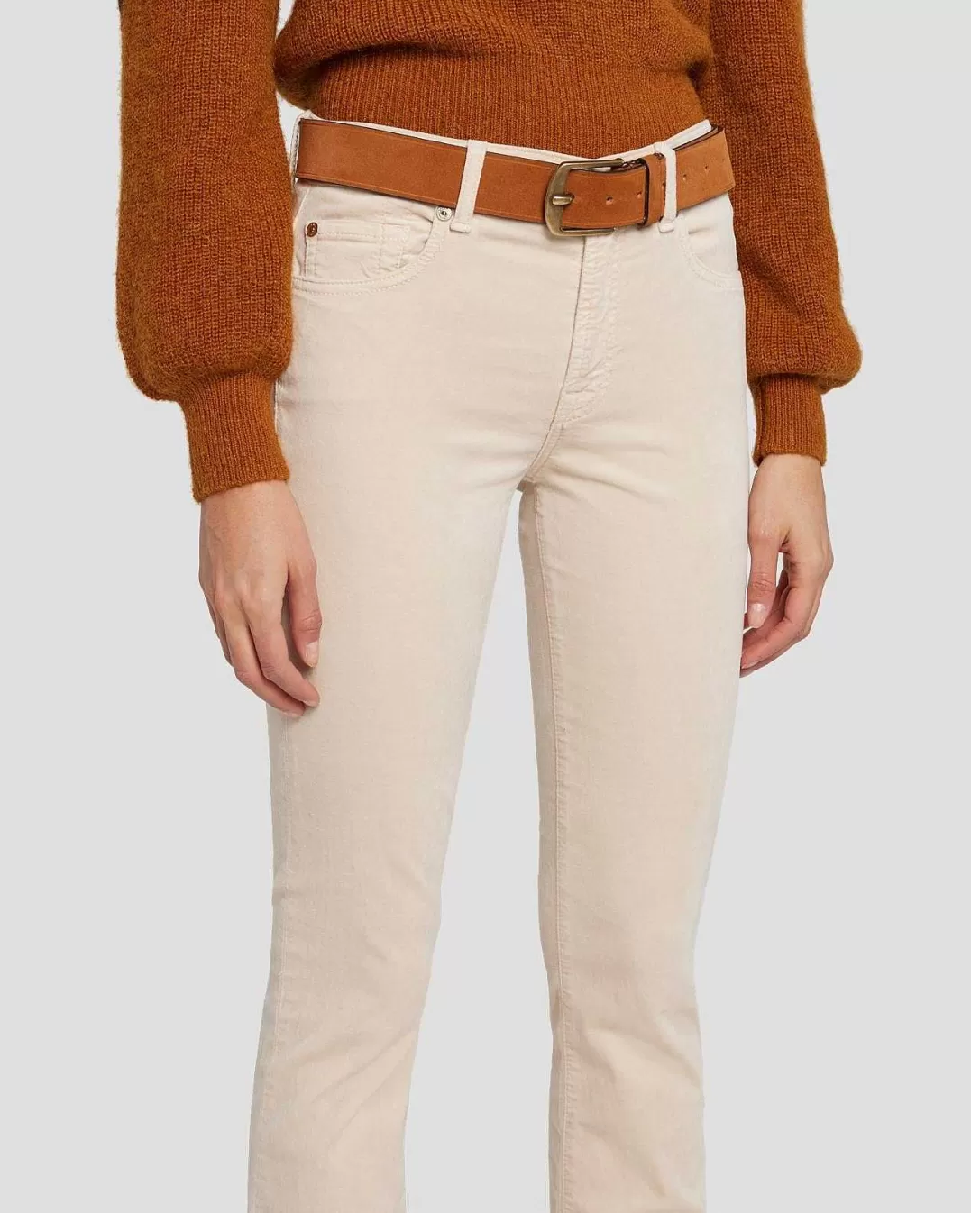 7 For All Mankind *Ceinture Classique En Daim Cognac