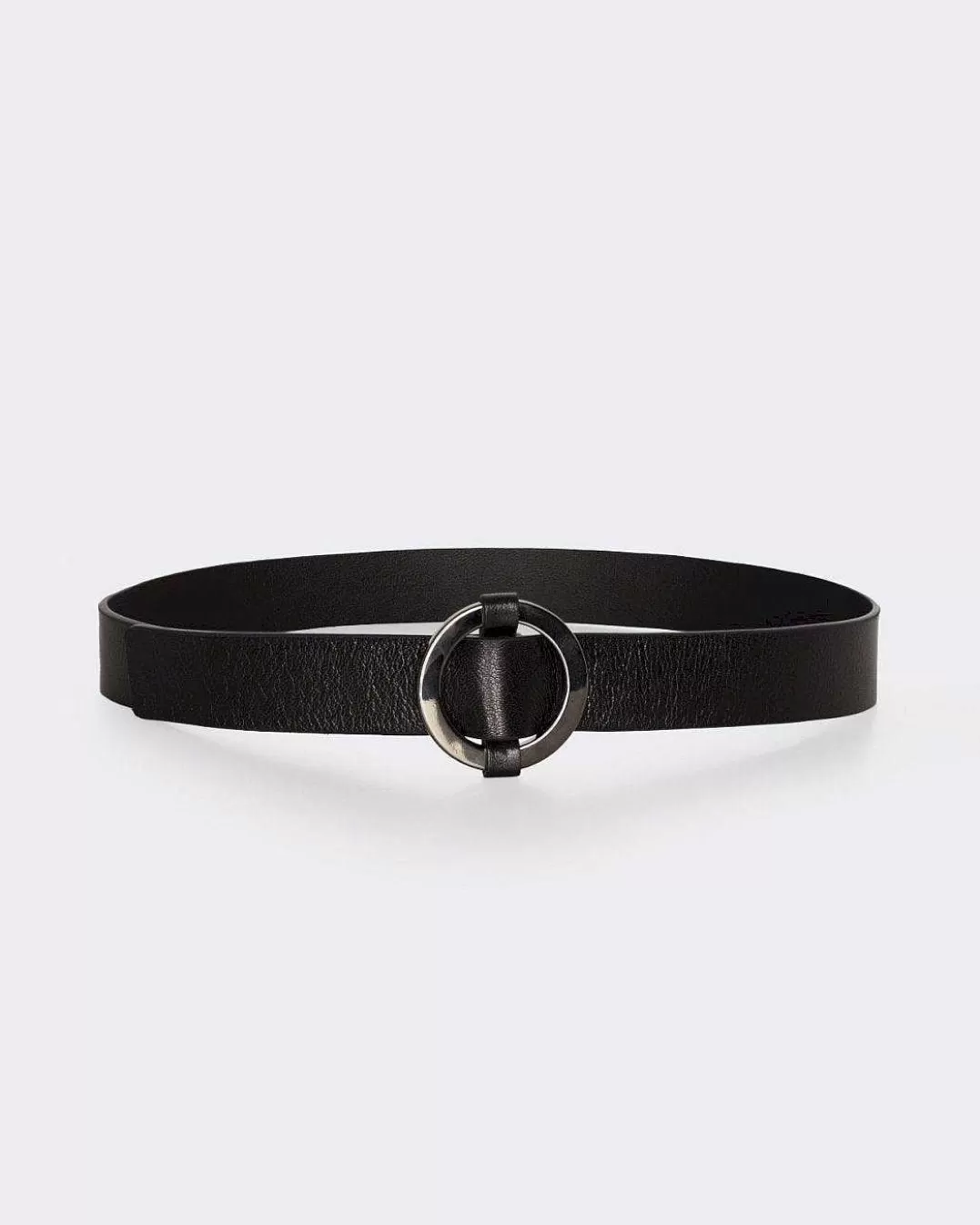 7 For All Mankind *Ceinture En Cuir Avec Boucle A Anneau Noir