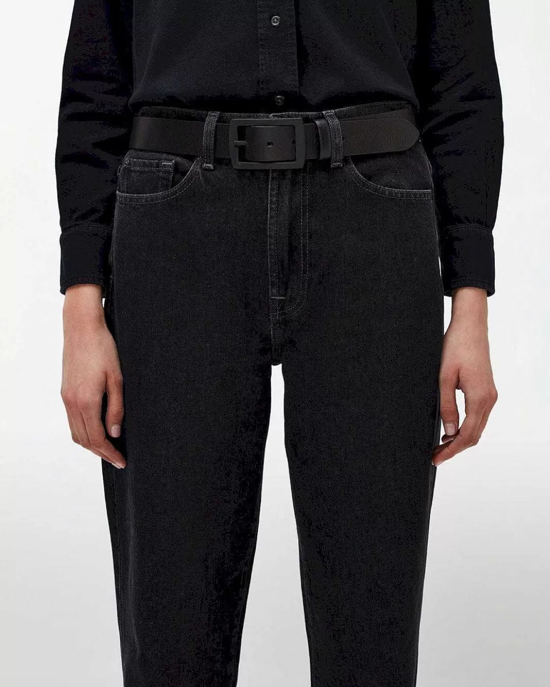 7 For All Mankind *Ceinture En Cuir Classique Noir