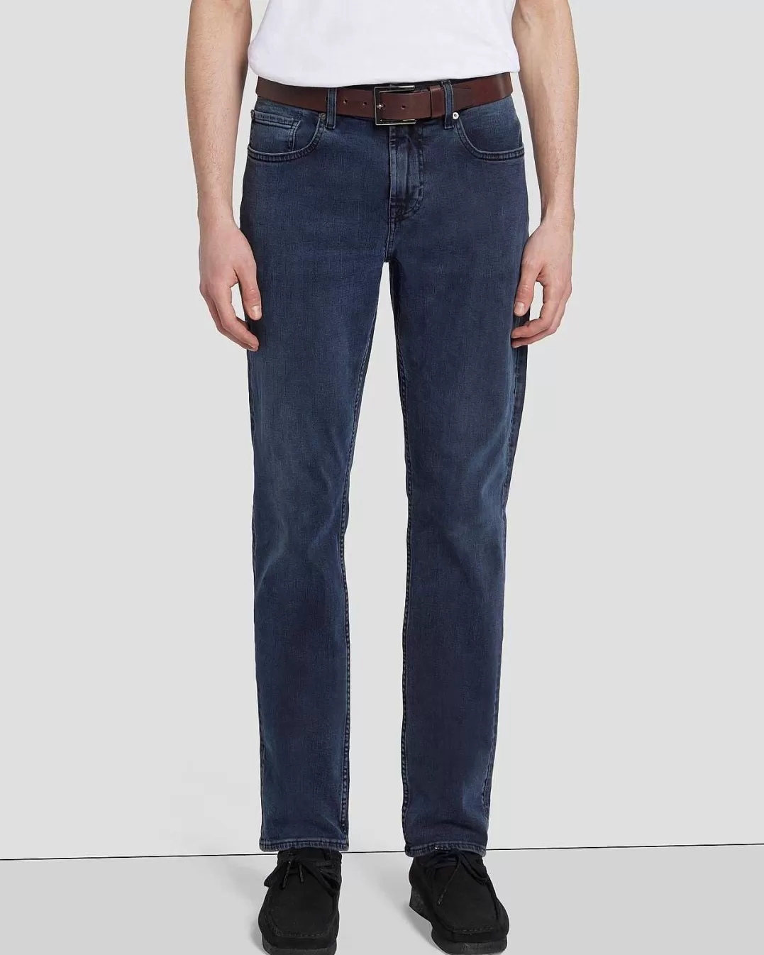 7 For All Mankind *Ceinture En Cuir Classique Brun