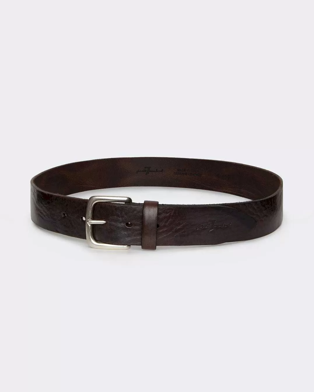 7 For All Mankind *Ceinture En Cuir Intemporelle Brun