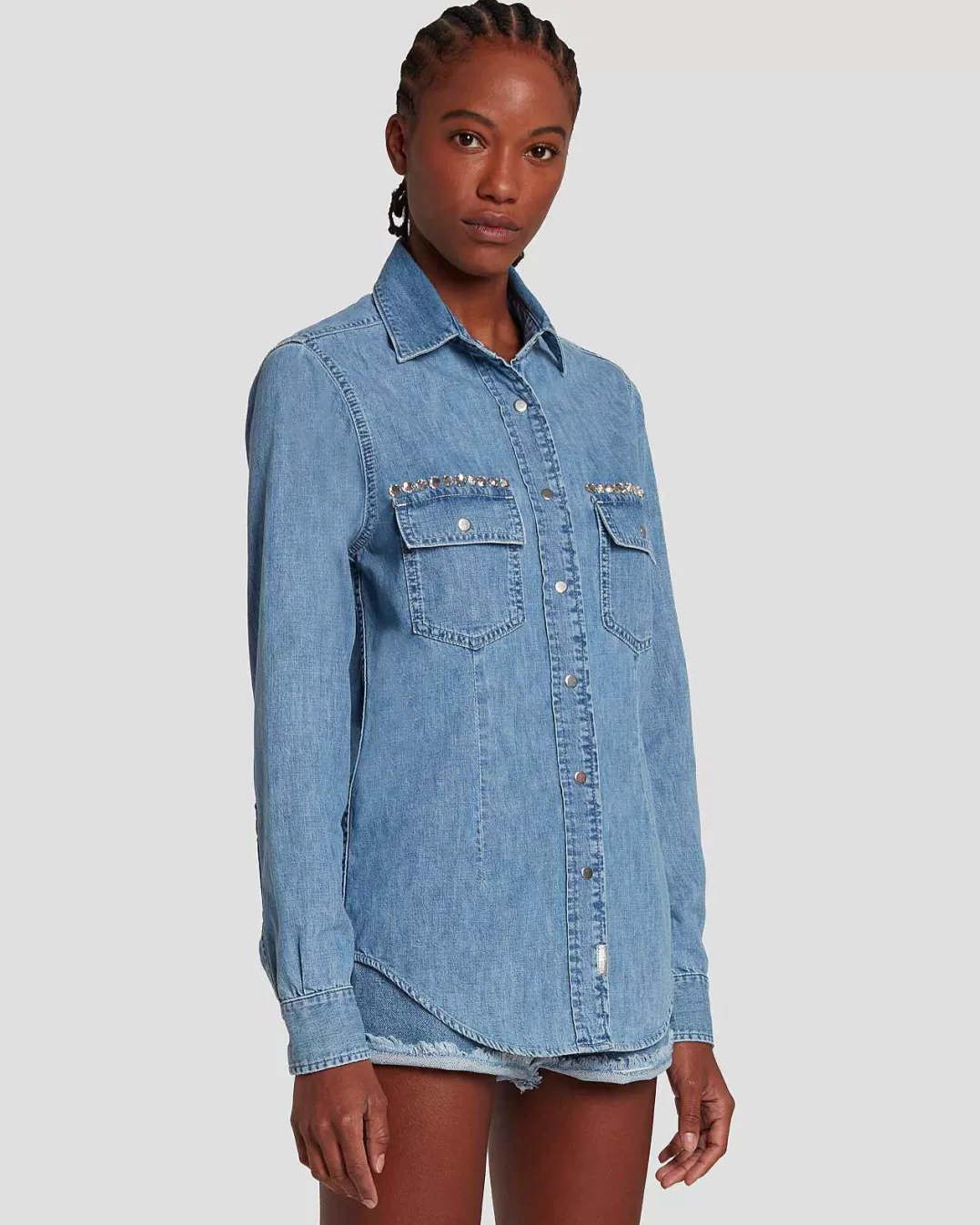 7 For All Mankind Jeans*Chemise En Jean 7Fam X Adr Ambiance