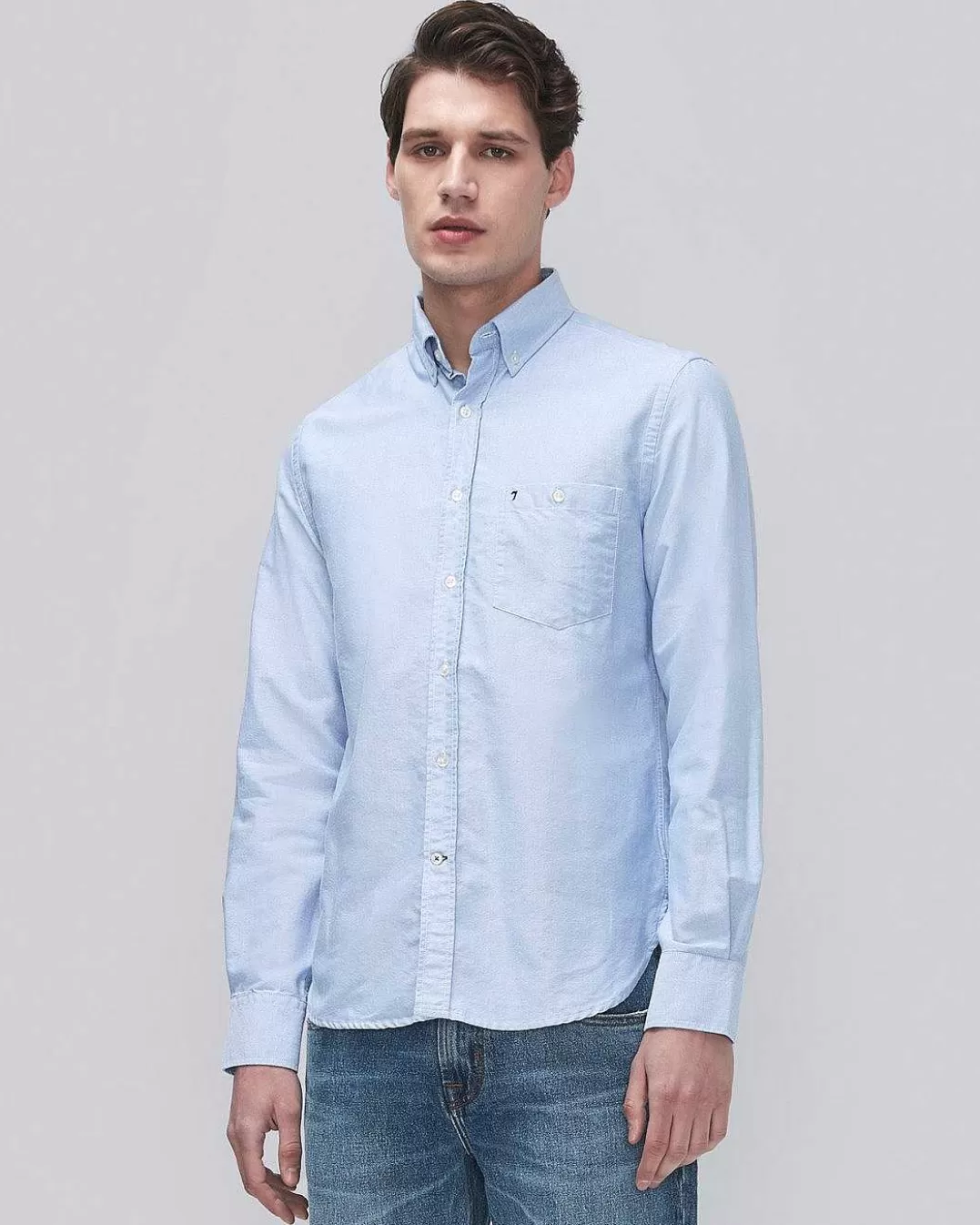 7 For All Mankind Chemises*Chemise Oxford En Bleu Clair