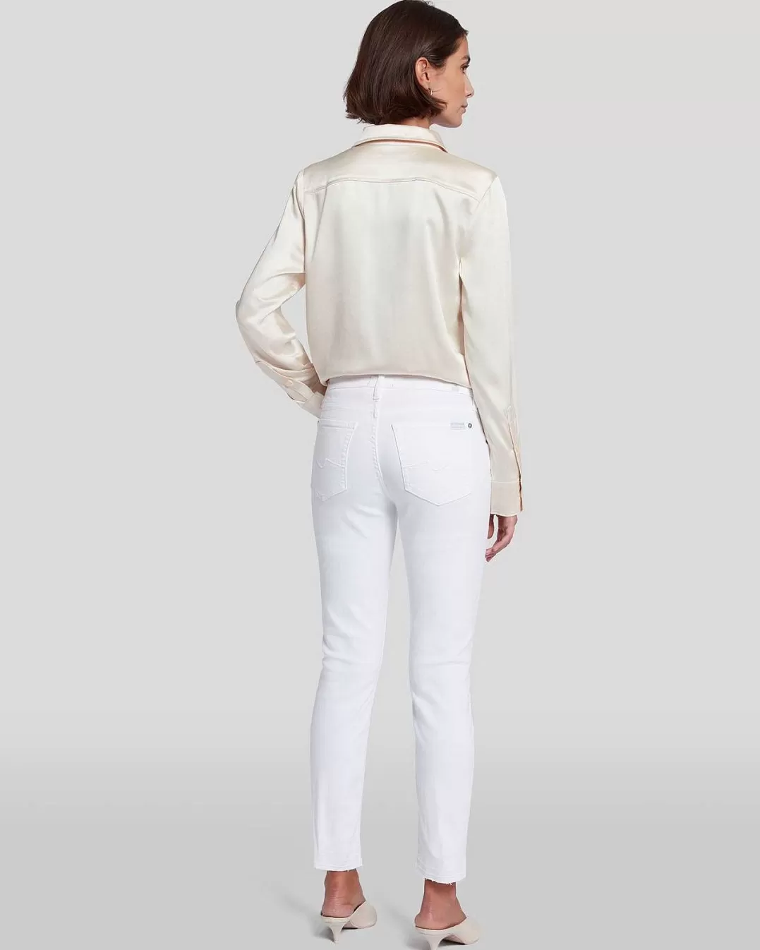 7 For All Mankind Jeans*Cheville Roxanne Avec Ourlet Brut En Blanc Fashion Quelle Mode