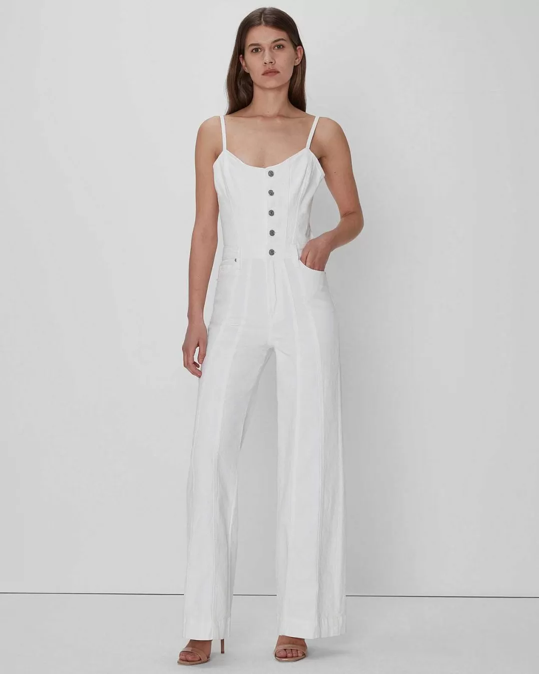 7 For All Mankind Jeans*Combinaison Bustier Blanc