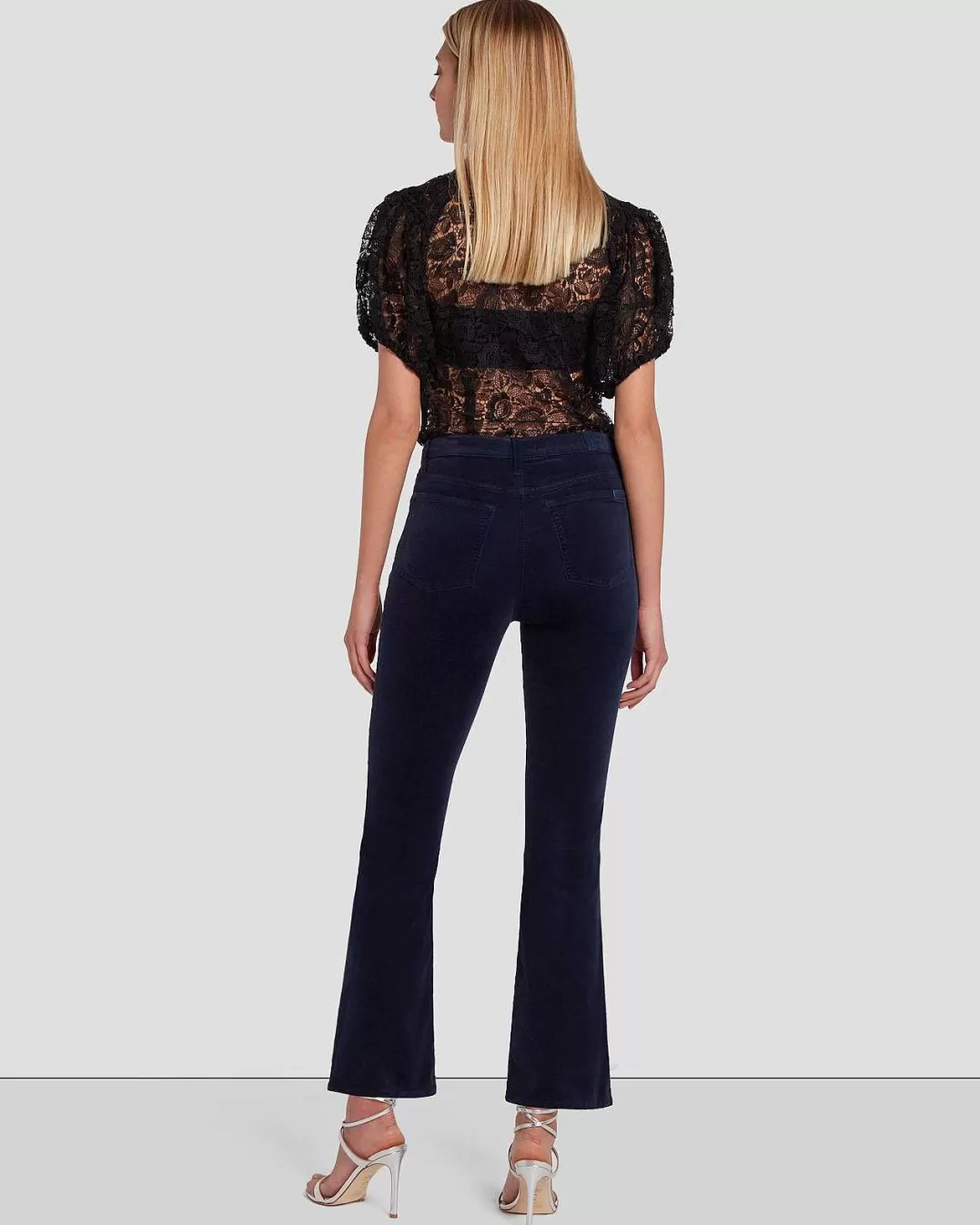 7 For All Mankind Pantalon*Coupe Slim Taille Haute En Velours Encre