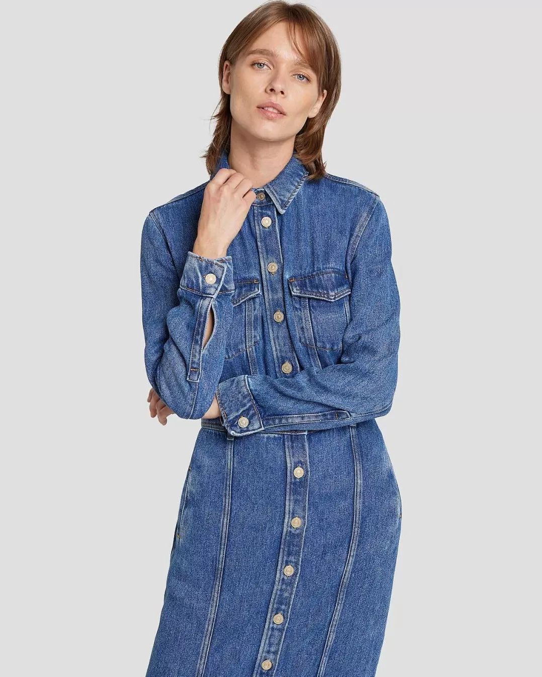 7 For All Mankind Jeans*Denim Lustre Luxe Robe En Hemerocalle