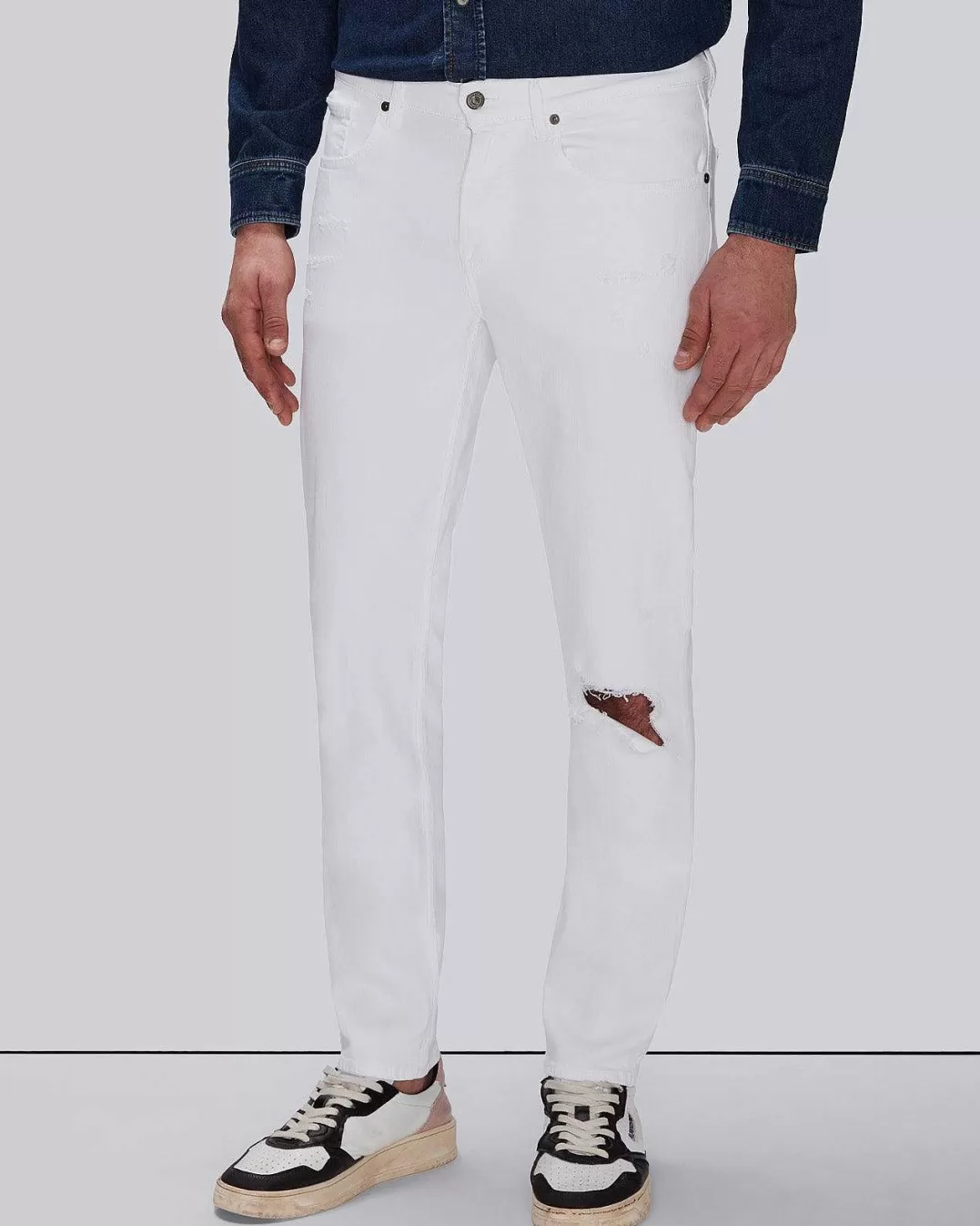 7 For All Mankind Jeans*Earthkind Stretchtek Slimmy Conique Blanc