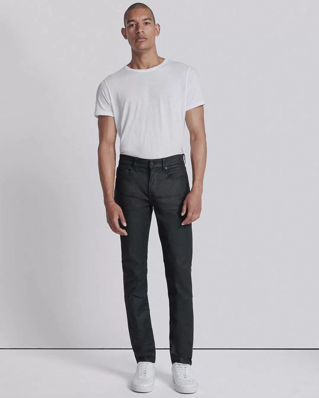 7 For All Mankind Jeans*Enduit Slimmy Conique Noir