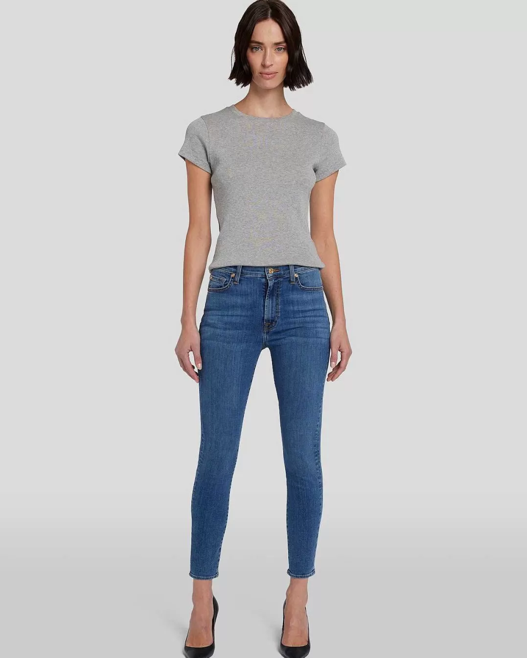 7 For All Mankind Jeans*Jean Skinny Taille Haute A La Cheville Meisa