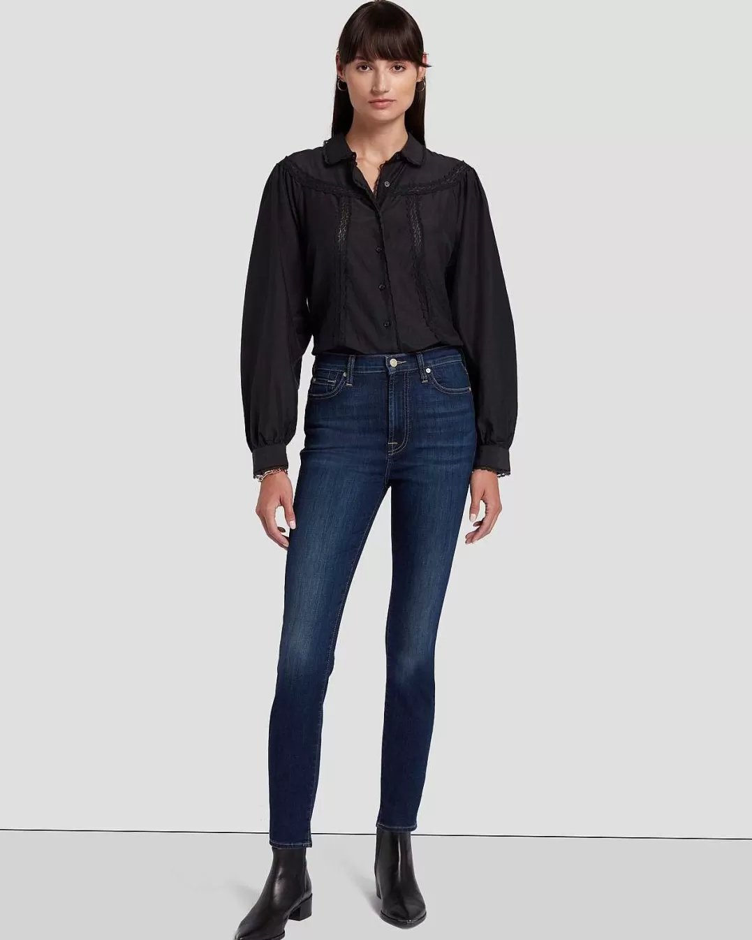 7 For All Mankind Jeans*Jean Skinny Taille Haute A La Cheville Diane