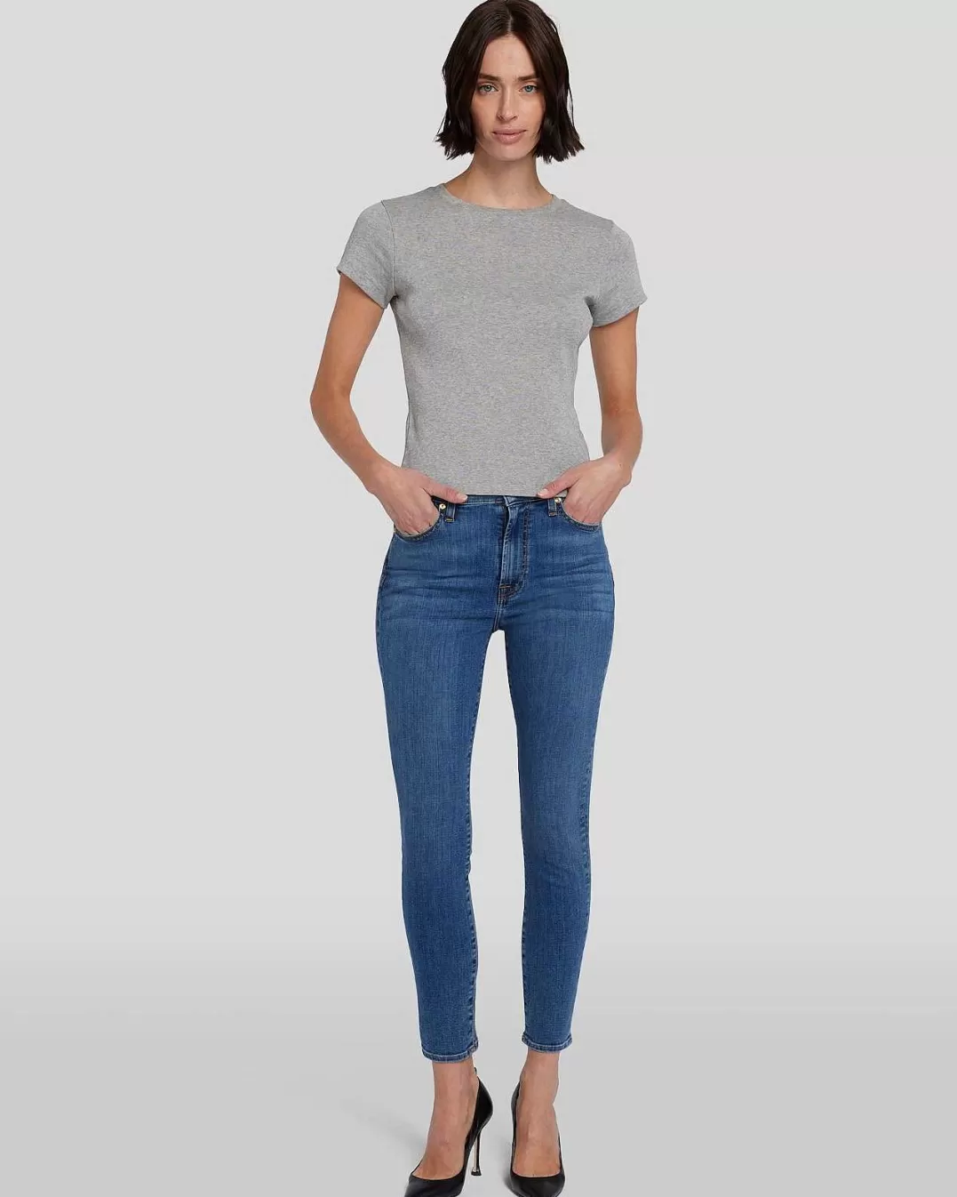 7 For All Mankind Jeans*Jean Skinny Taille Haute A La Cheville Meisa