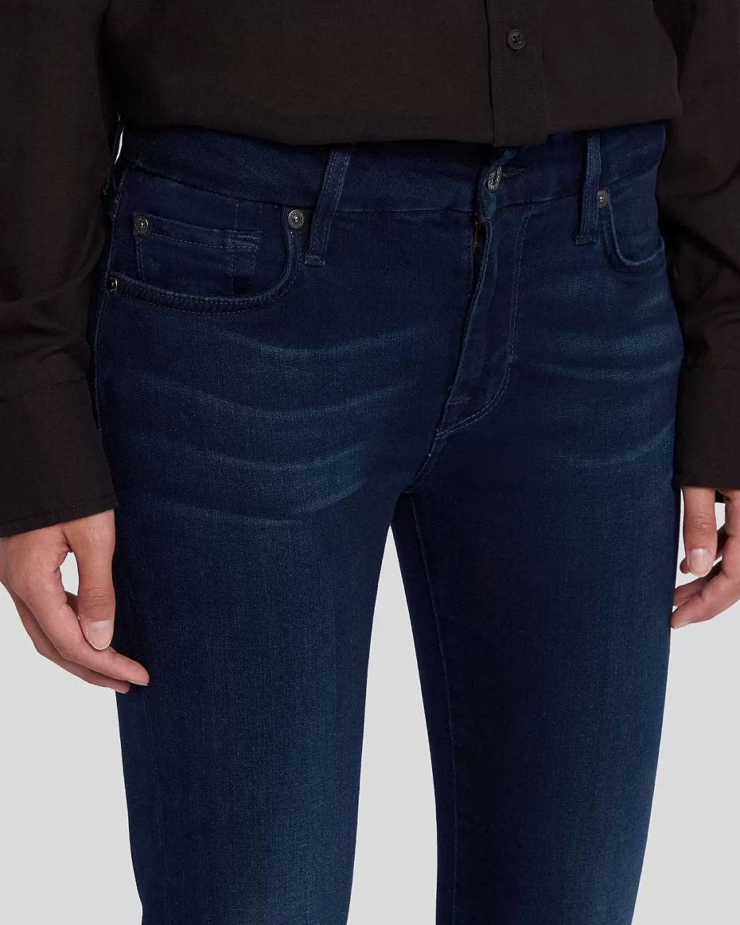 7 For All Mankind Jeans*Jean Slim Illusion A La Cheville - Bleu Crepuscule Siltwltblu