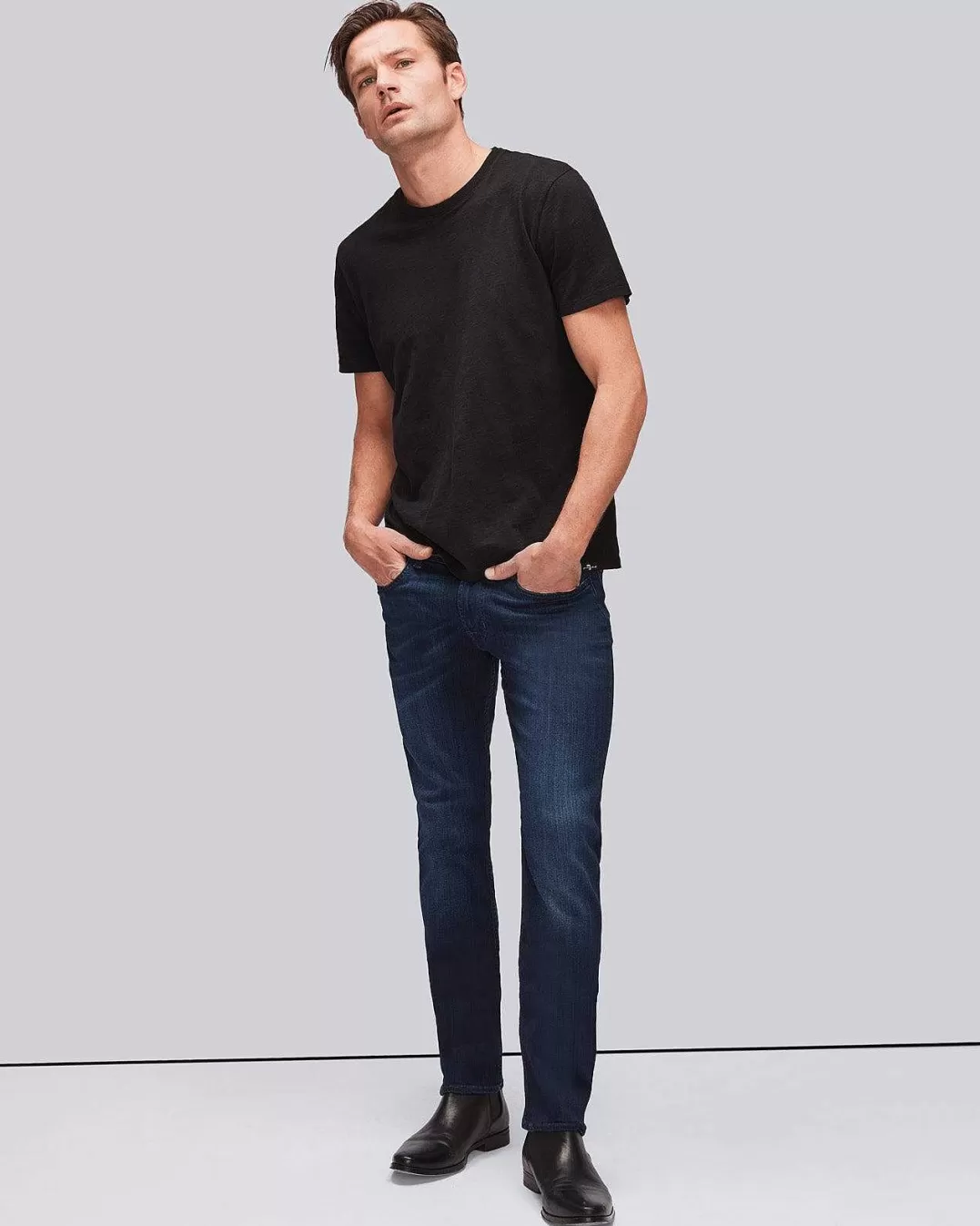 7 For All Mankind Jeans*Luxe Performance Plus Slimmy In Bleu Profond