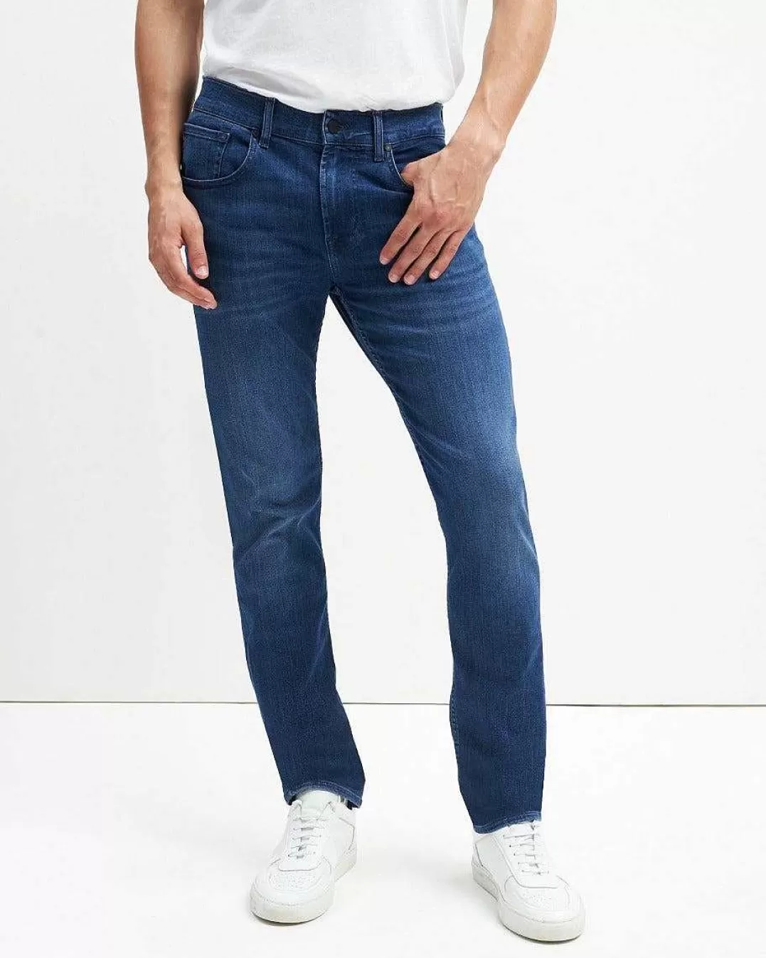 7 For All Mankind Jeans*Luxe Performance Plus Slimmy Tapered Bleu Moyen