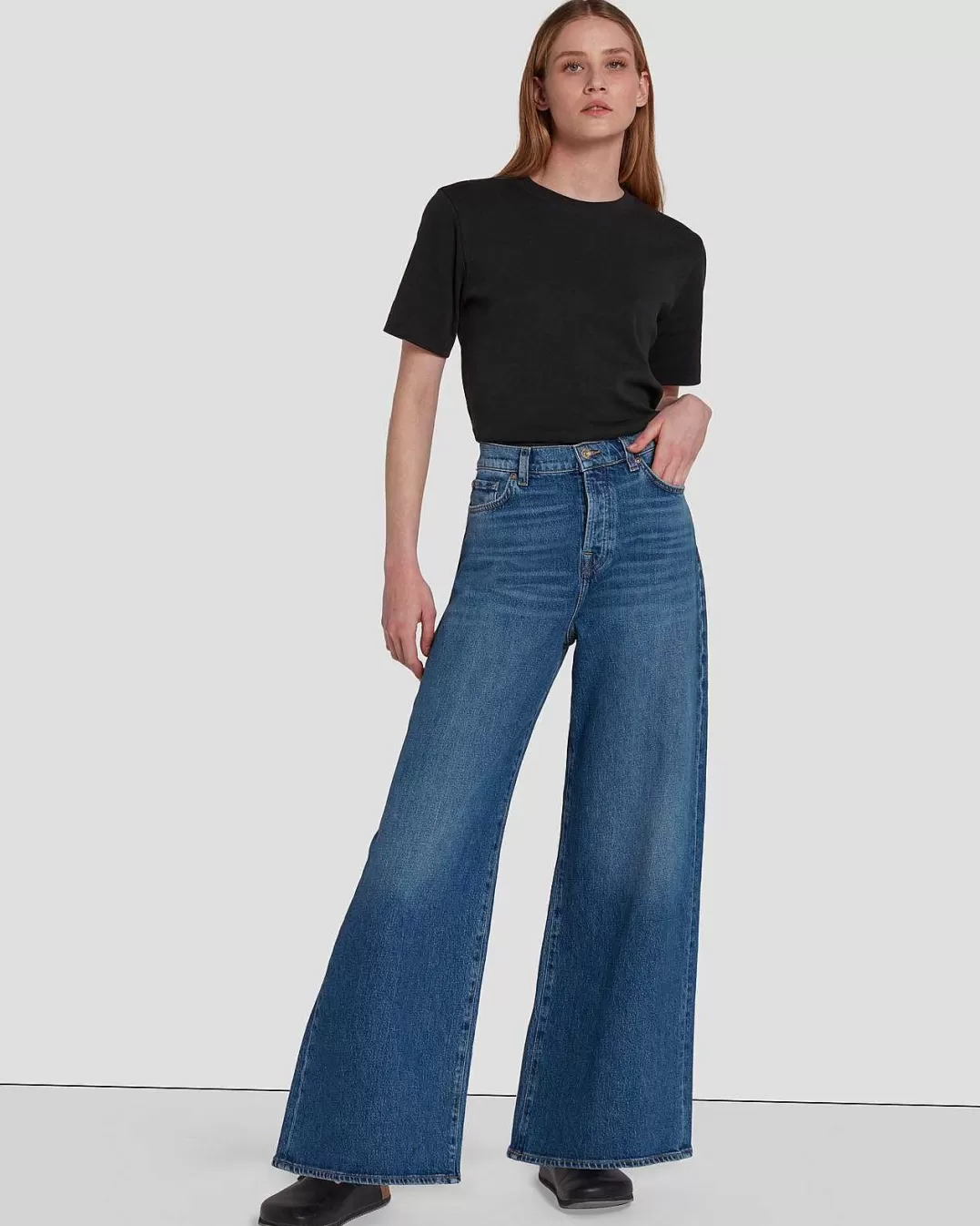 7 For All Mankind Jeans*Mankind Zoey - Jambe Tres Large Explorateur