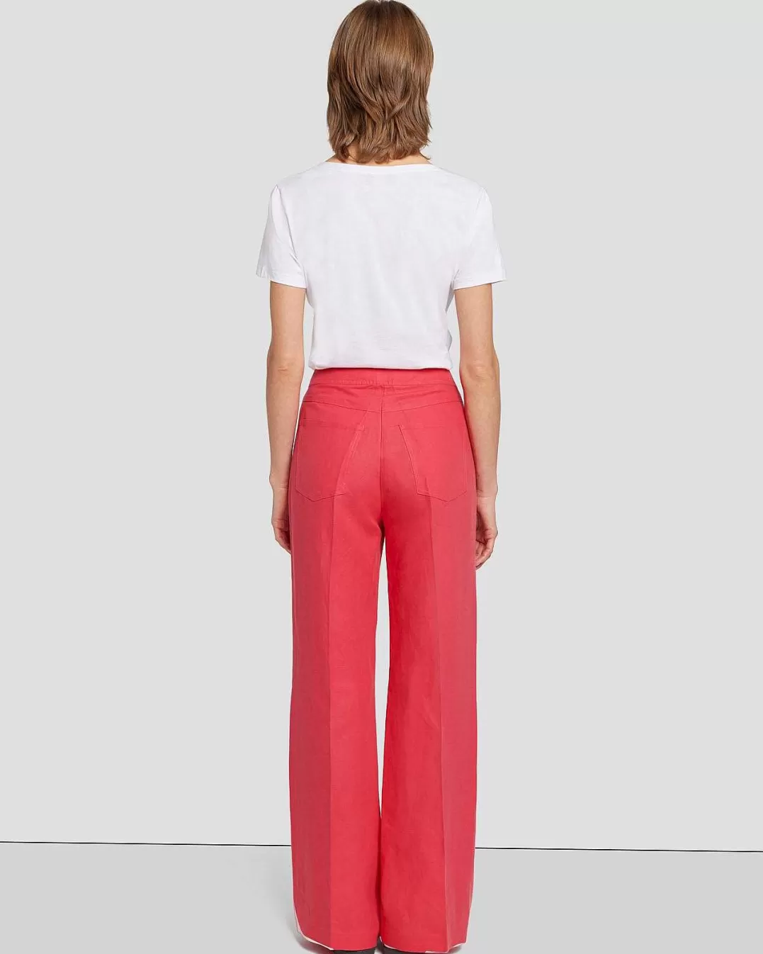 7 For All Mankind Pantalon*Pantalon En Lin Modern Dojo Geranium