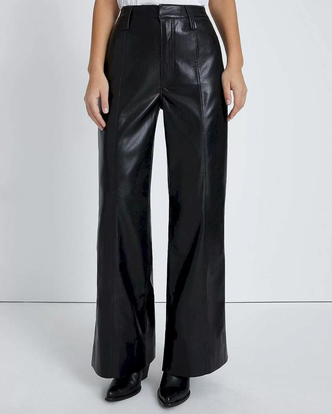 7 For All Mankind Pantalon*Pantalon Facile En Similicuir Noir