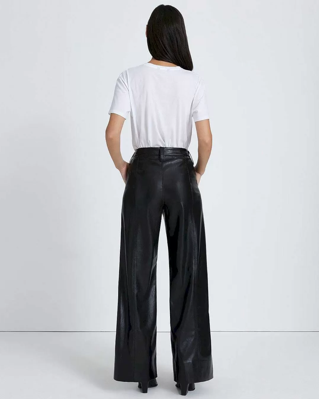 7 For All Mankind Pantalon*Pantalon Facile En Similicuir Noir