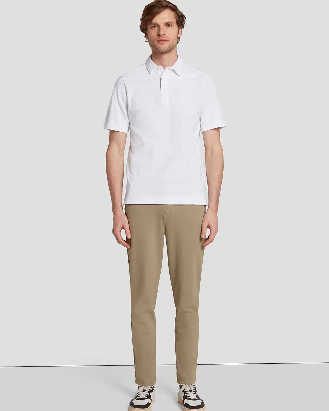 7 For All Mankind Chemises*Polo En Tricot Pique Blanc