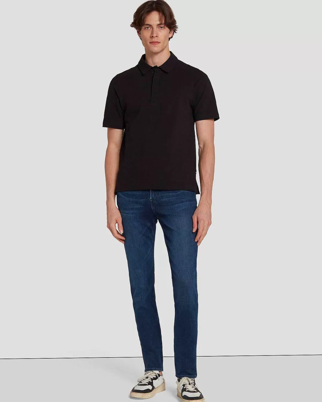 7 For All Mankind Chemises*Polo En Tricot Pique Noir