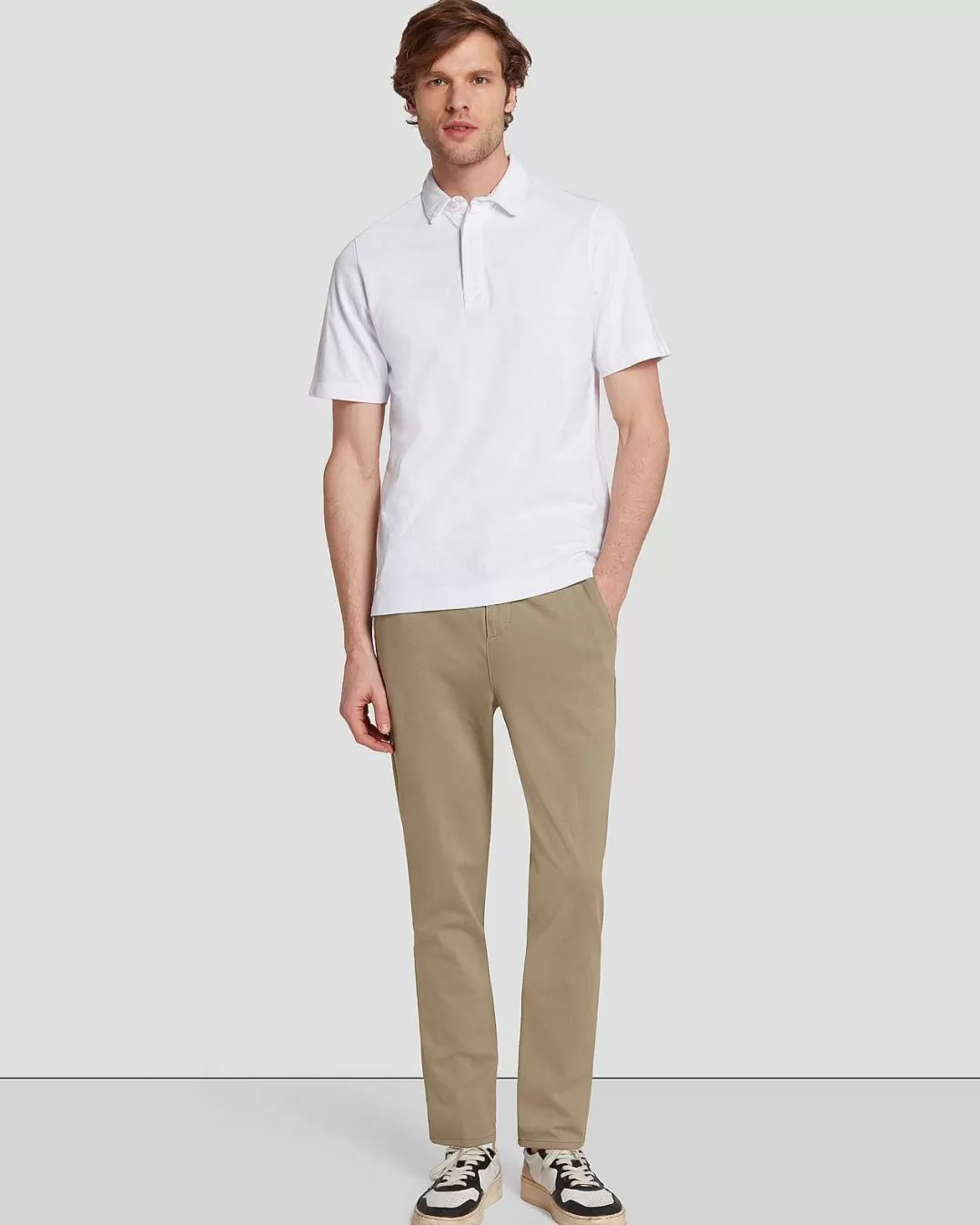 7 For All Mankind Chemises*Polo En Tricot Pique Blanc