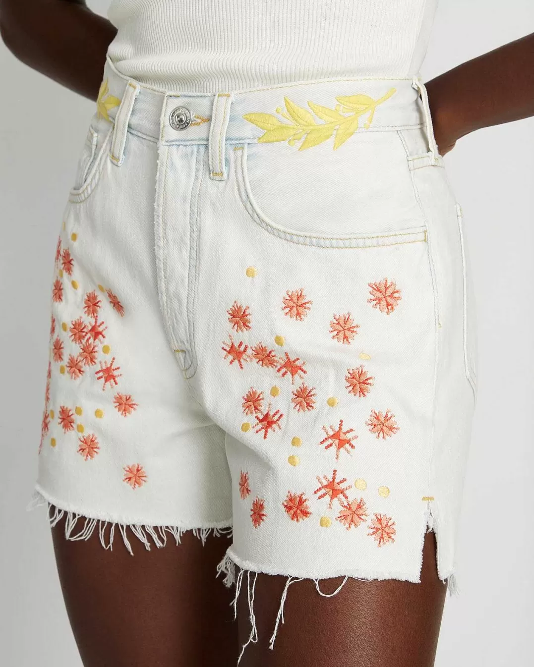 7 For All Mankind Jeans*Ruby Easy Short In Blanchir