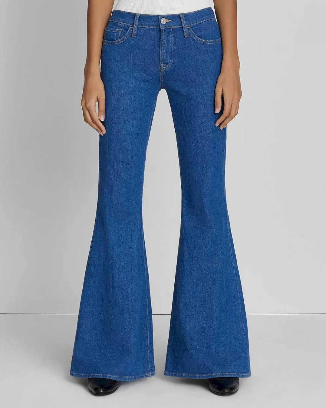 7 For All Mankind Jeans*Sans Filtre, Taille Basse, Entree Evasee Bleu Vert