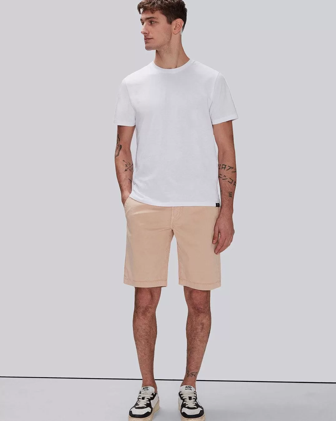 7 For All Mankind Shorts Et Pantalons*Short Chino En Serge Airweft Tangerine