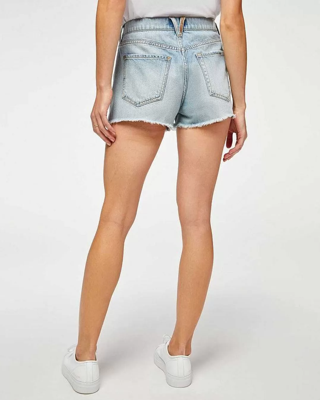 7 For All Mankind Jeans*Short Coupe Monroe En Bleu Cosmique Rigide Cosmicblri