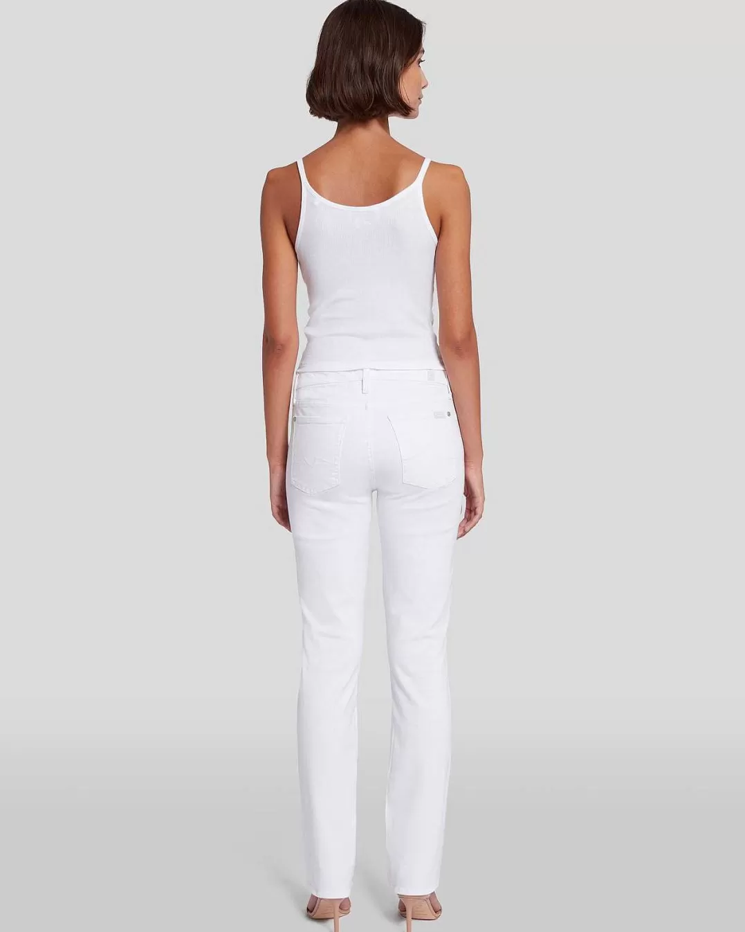 7 For All Mankind Jeans*Slim Illusion Kimmie Directement Dans Blanc Luxueux