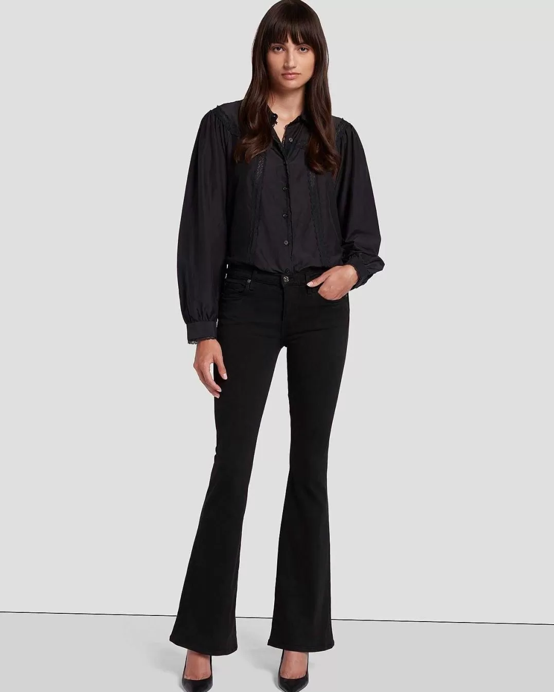 7 For All Mankind Jeans*Slim Illusion Taille Haute Ali In Noir