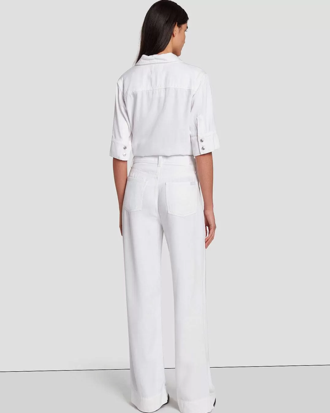 7 For All Mankind Jeans*Tailleur Denim Lustre Modern Dojo In Blanc Brillant