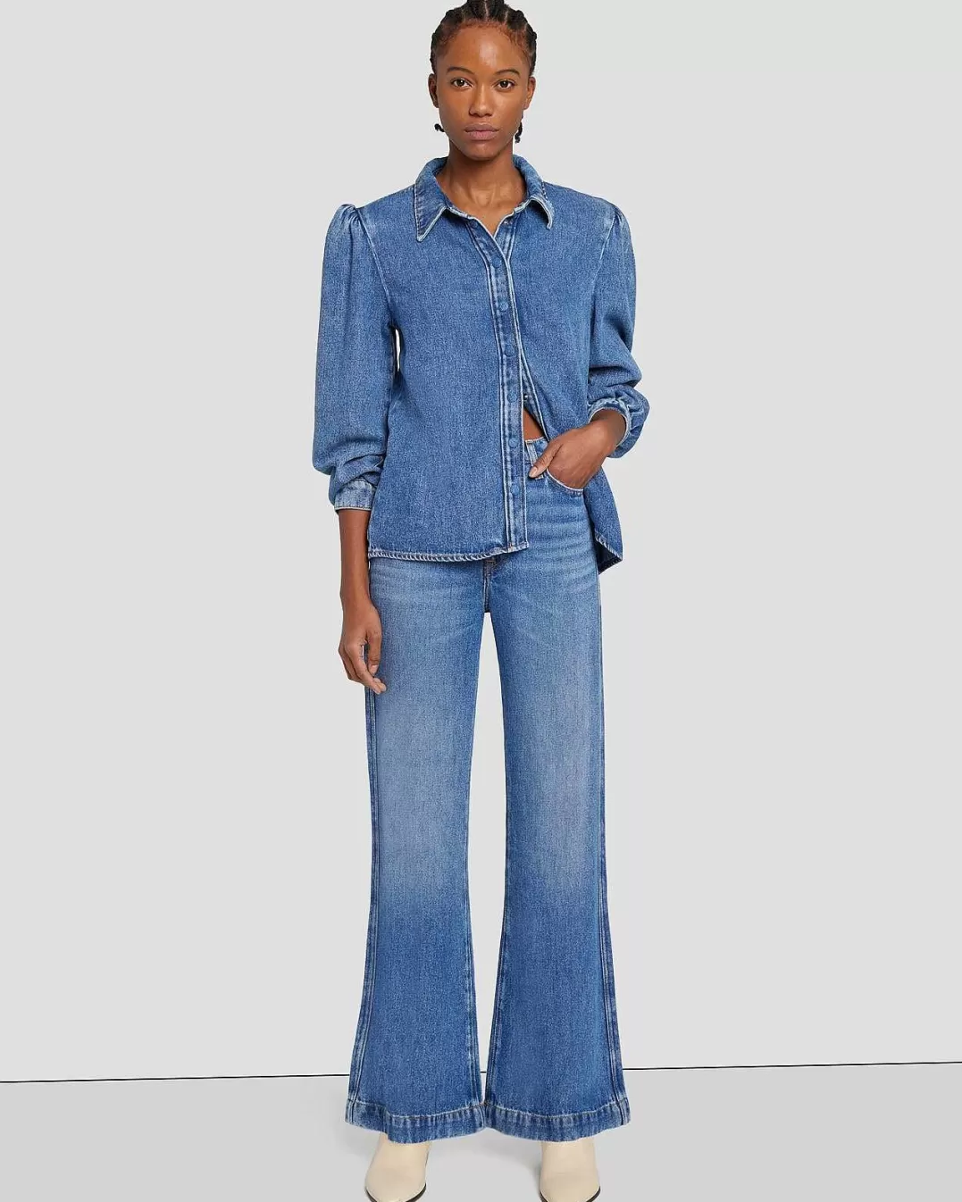 7 For All Mankind Jeans*Tailleur Denim Lustre Modern Dojo In Hemerocalle