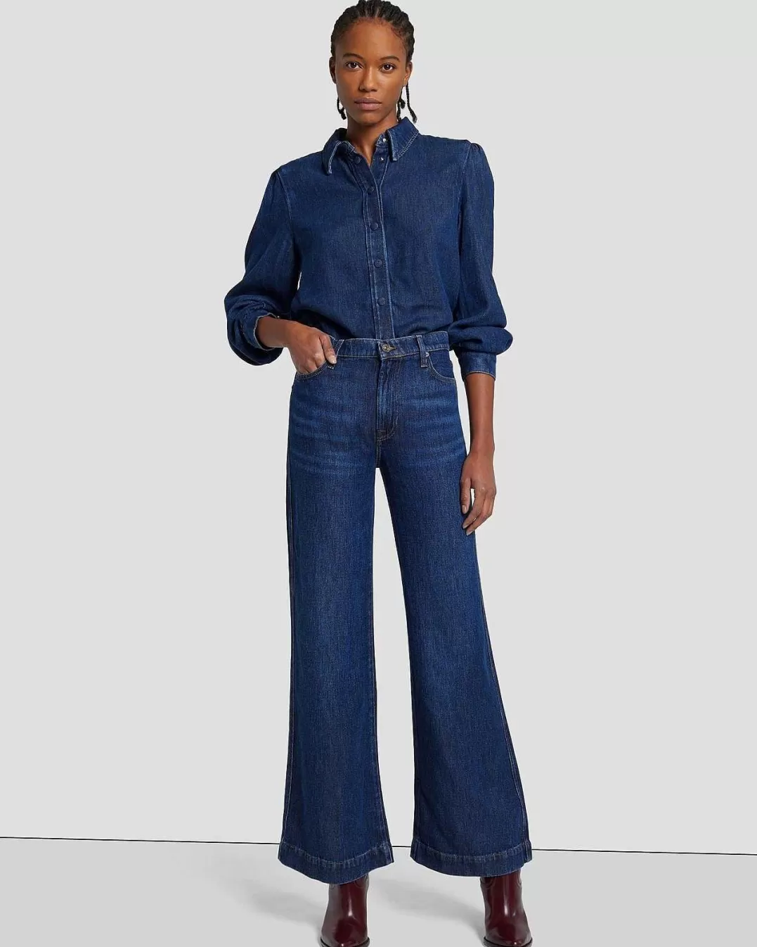 7 For All Mankind Jeans*Tailleur Denim Lustre Modern Dojo In Coquelicot