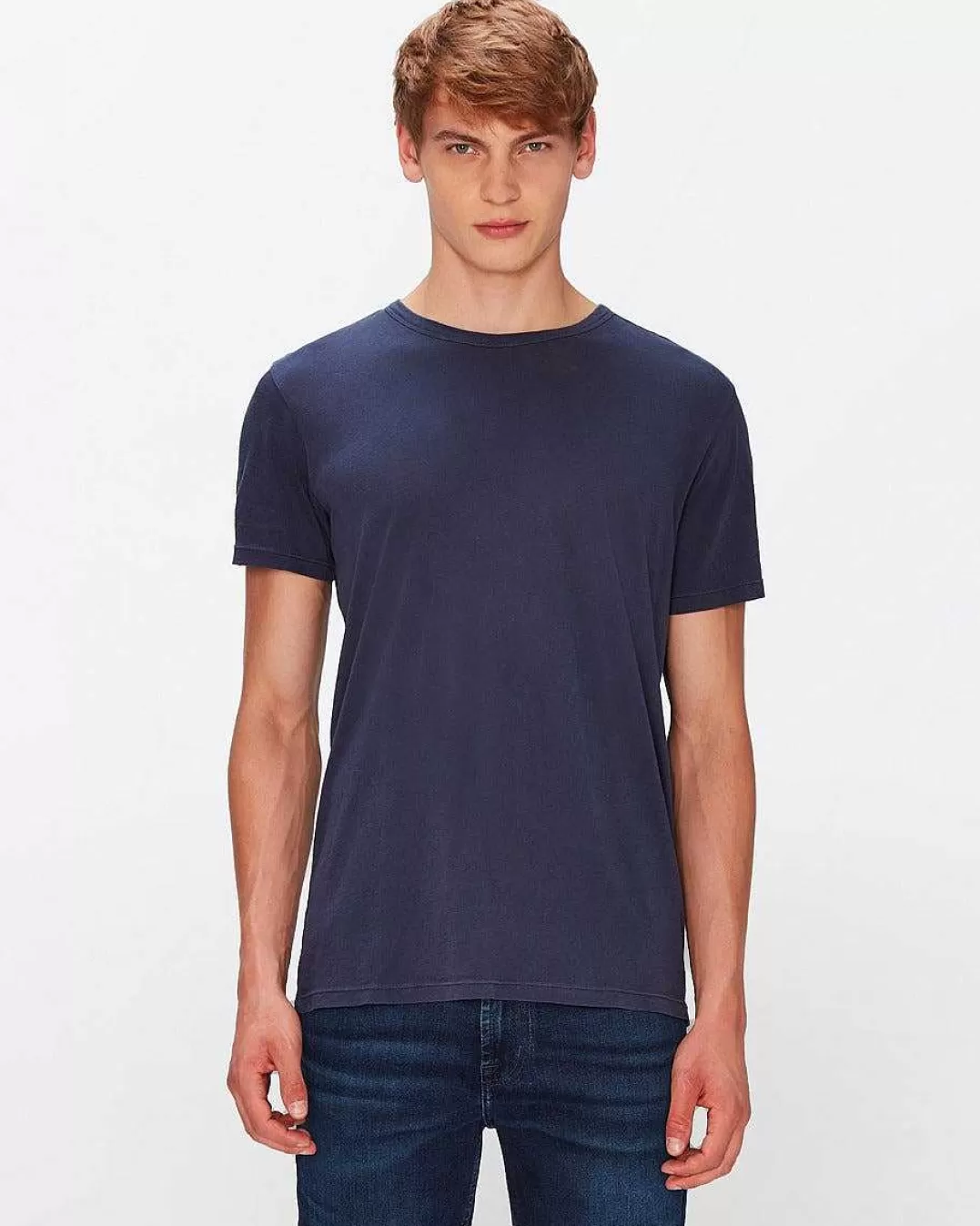 7 For All Mankind Chemises*T-Shirt En Coton Leger Marine