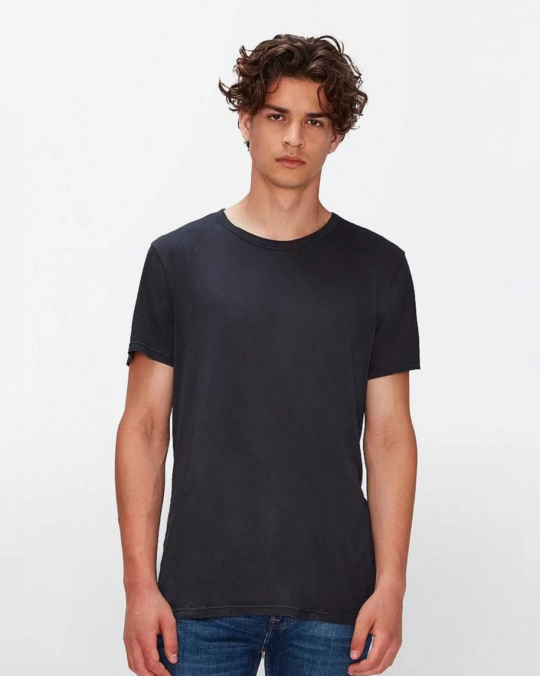 7 For All Mankind Chemises*T-Shirt En Coton Leger Noir