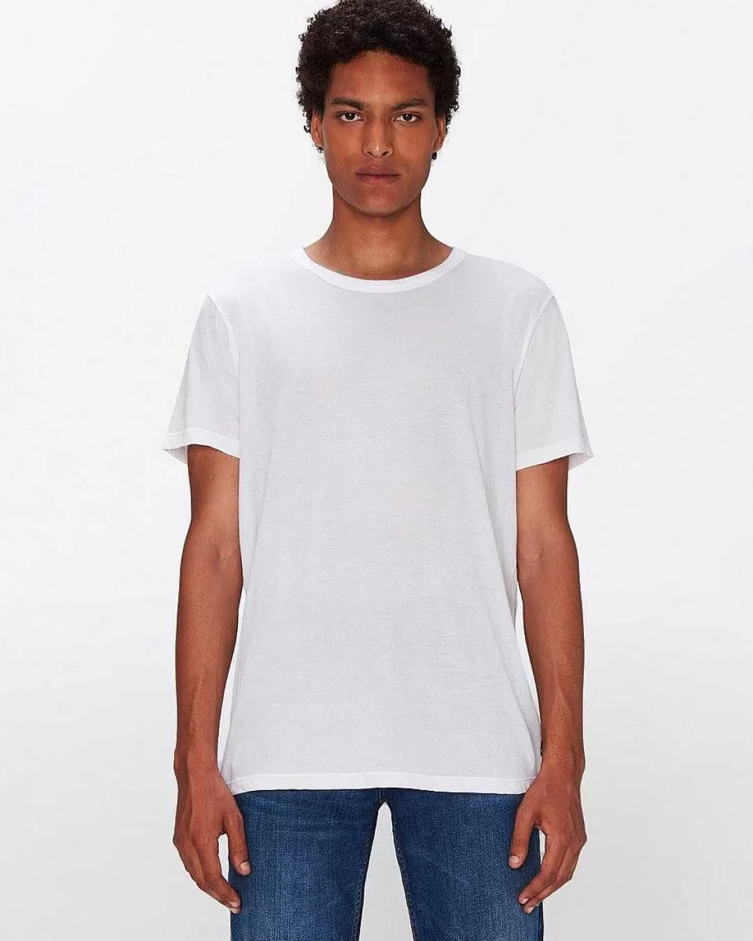 7 For All Mankind Chemises*T-Shirt En Coton Leger Blanc