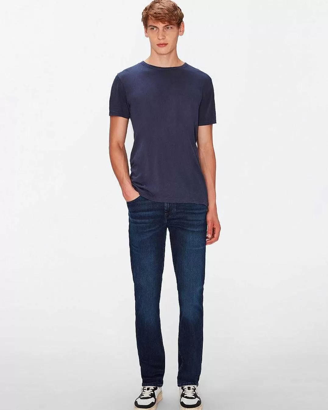 7 For All Mankind Chemises*T-Shirt En Coton Leger Marine